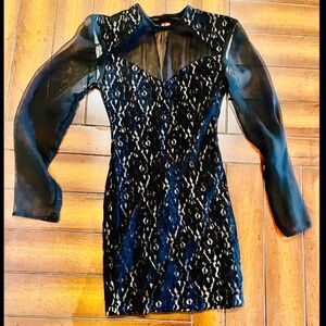 New Sexy extra stretch black lace mini size small
